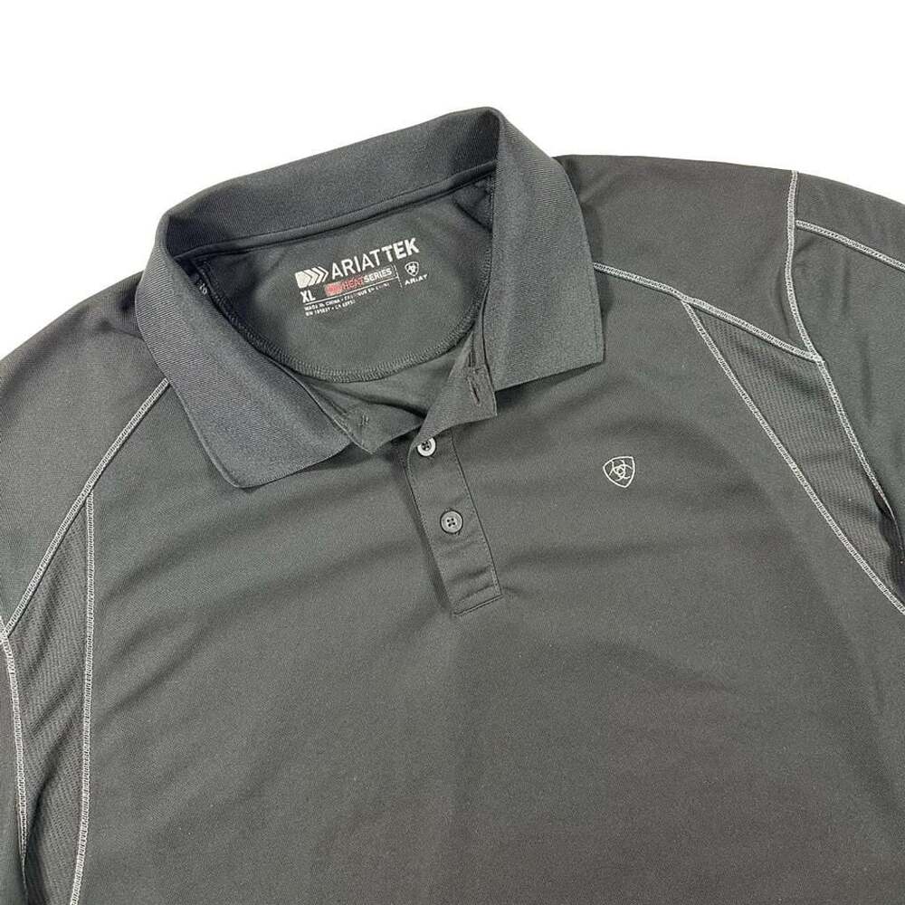 Ariat Men's AriatTEK Heat Series Black Polo Shirt Size XL Performance